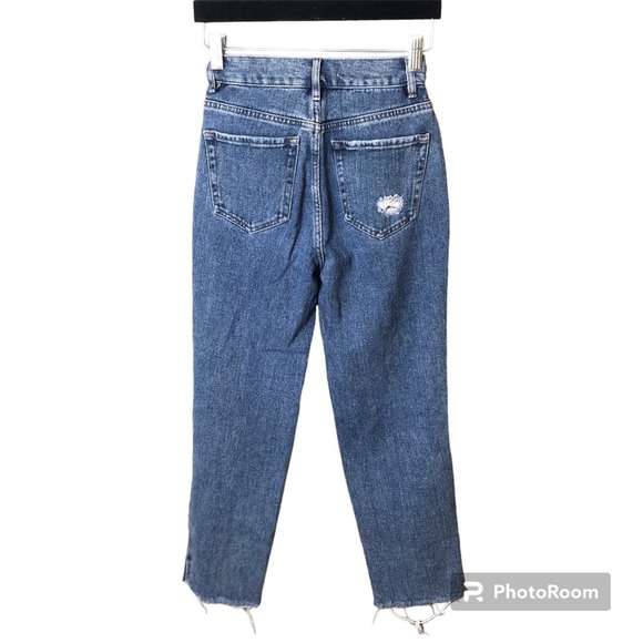 PACSUN Jeans Women’s 23 High Rise Straight Button Fly Distressed Ridged Cotton - Picture 2 of 13